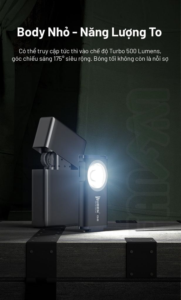 Wuben G2 đèn pin móc khóa nhỏ gọn 500LM pin sạc Type-C