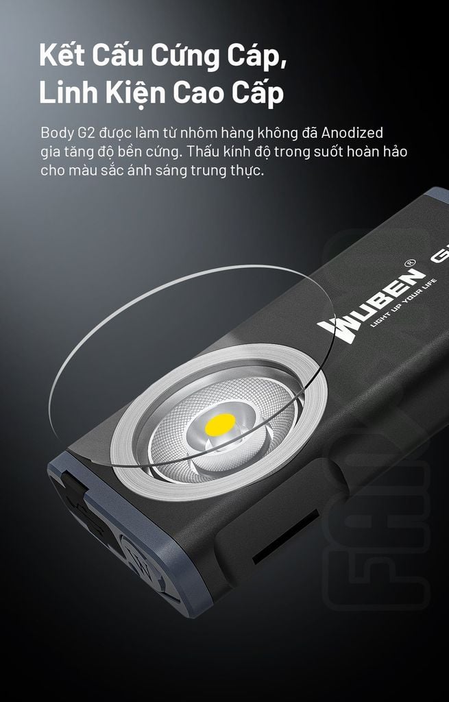 Wuben G2 đèn pin móc khóa nhỏ gọn 500LM pin sạc Type-C