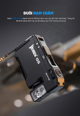 Wuben G5 đèn pin móc khóa xoay đầu đa năng