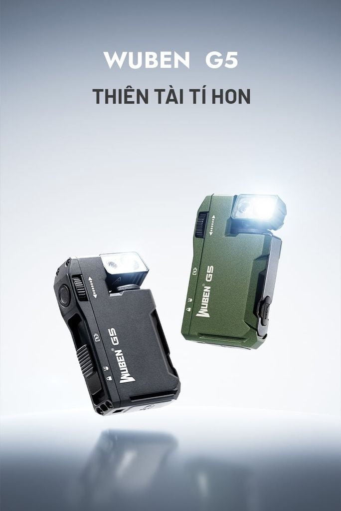 Wuben G5 đèn pin móc khóa xoay đầu đa năng
