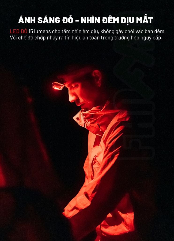 Wuben H4 Siêu đèn pin đội đầu chạy trail