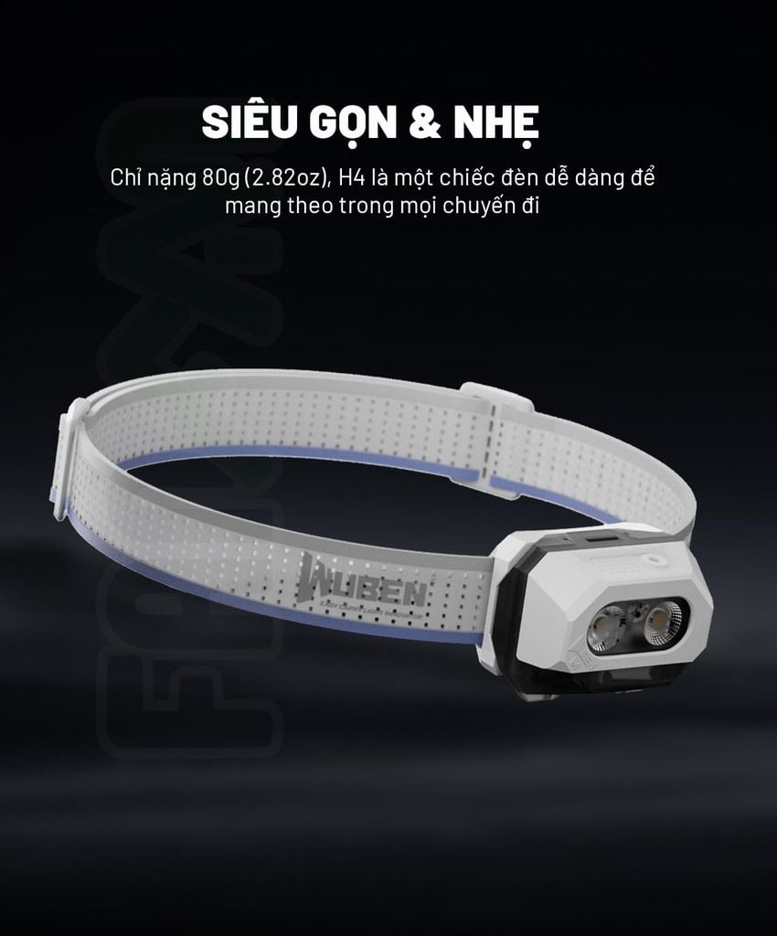 Wuben H4 Siêu đèn pin đội đầu chạy trail