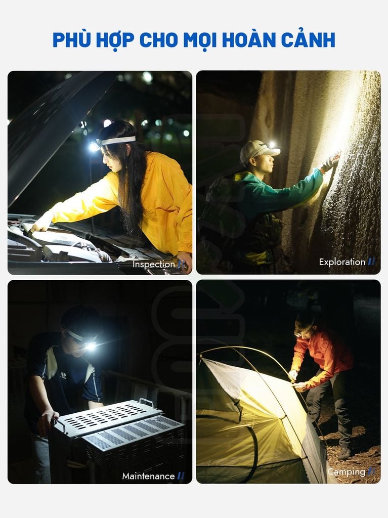 Wuben H4 Siêu đèn pin đội đầu chạy trail