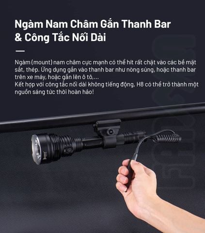 Wuben H8 đèn pin hiệu suất cao chiếu xa 1000m 1800LM (Deluxe kit)