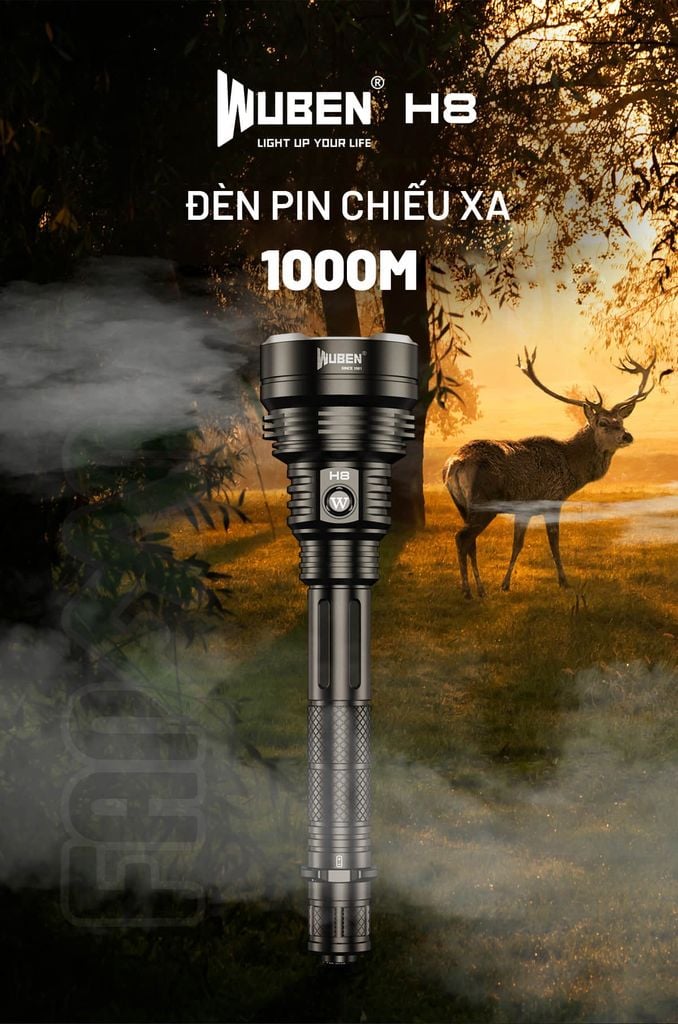 Wuben H8 đèn pin hiệu suất cao chiếu xa 1000m 1800LM (Deluxe kit)