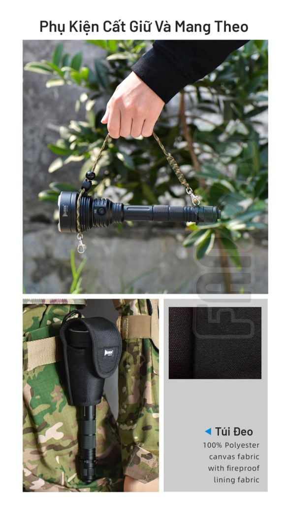 Wuben H8 đèn pin hiệu suất cao chiếu xa 1000m 1800LM (Deluxe kit)