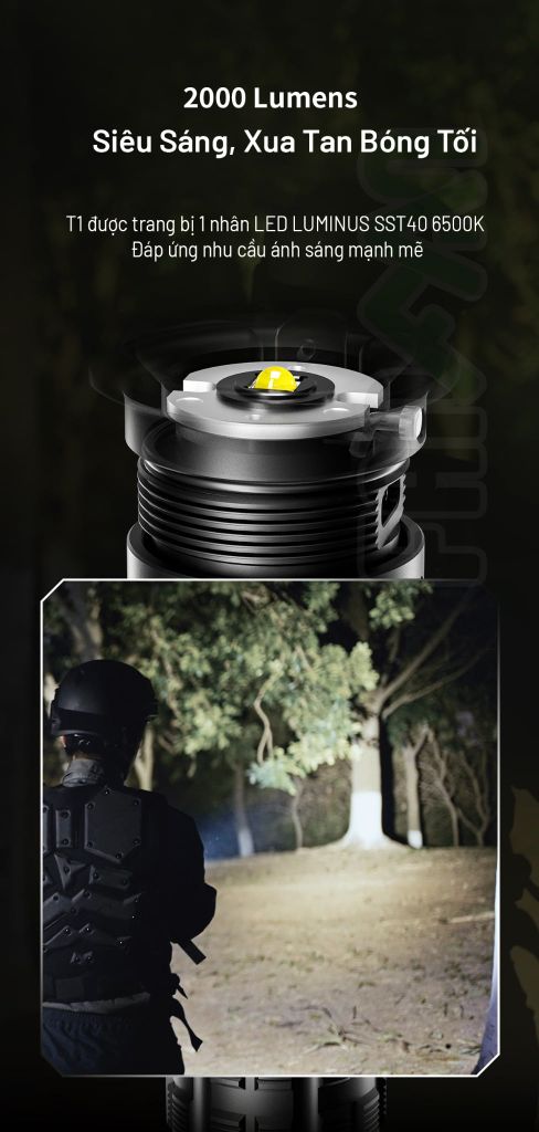 Wuben T1 Đèn pin Tactical tác chiến chuyên dụng