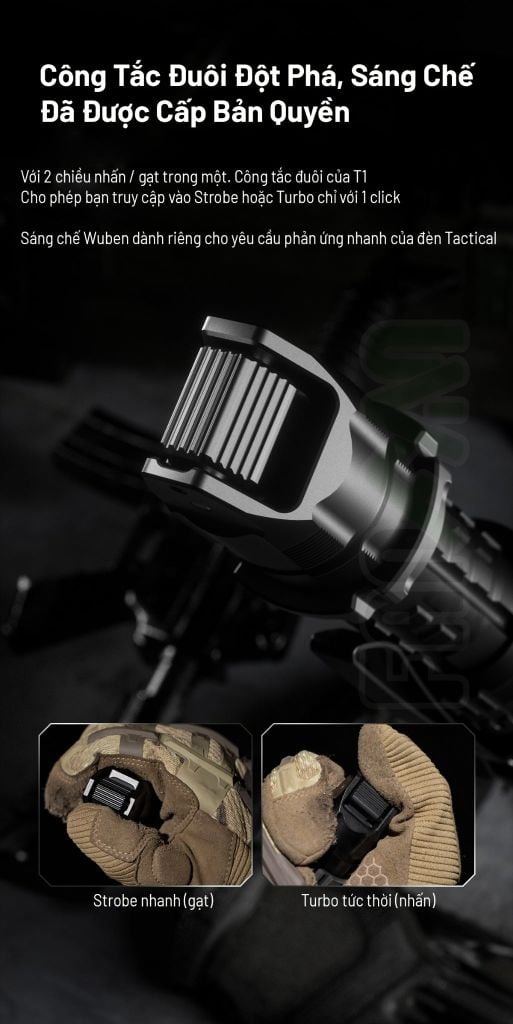 Wuben T1 Đèn pin Tactical tác chiến chuyên dụng
