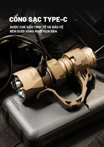 Wuben T4 đèn pin tác chiến Tactical nhỏ gọn (Tặng kèm Tac-ring)