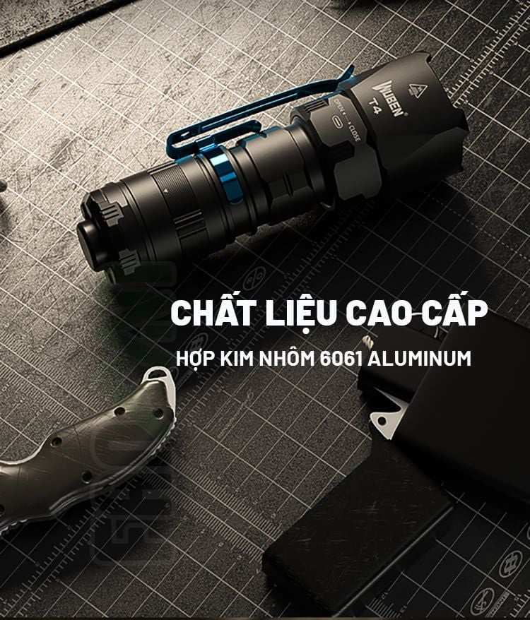 Wuben T4 đèn pin tác chiến Tactical nhỏ gọn (Tặng kèm Tac-ring)