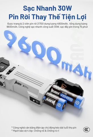 Wuben X1 Pro Đèn pin EDC công suất lớn 12,300Lumens