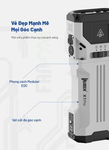 Wuben X1 Pro Đèn pin EDC công suất lớn 12,300Lumens