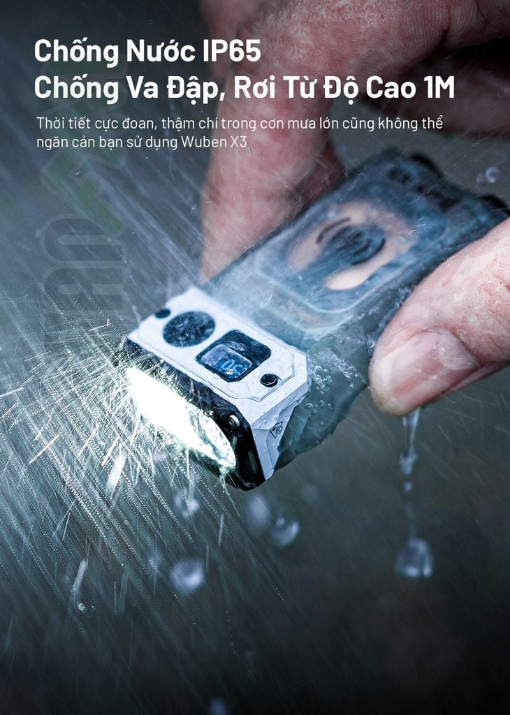 Wuben X3 Pro đèn pin EDC cú vọ xoay đầu đa năng kèm hộp sạc