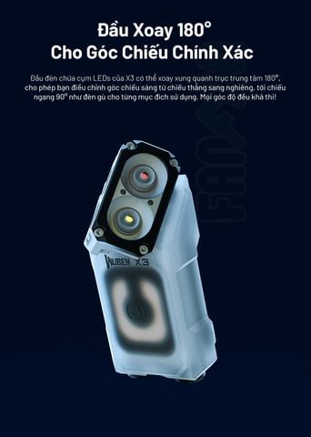 Wuben X3 Pro đèn pin EDC cú vọ xoay đầu đa năng kèm hộp sạc