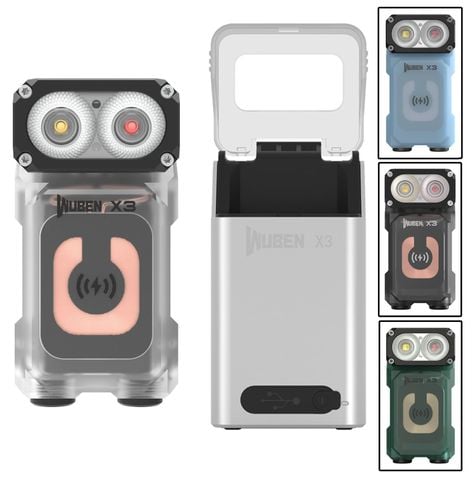 Wuben X3 Pro đèn pin EDC cú vọ xoay đầu đa năng kèm hộp sạc