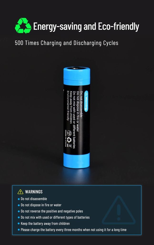 Pin sạc cỡ 18650 - 2600mAh/3400mAh Wuben ABE Series