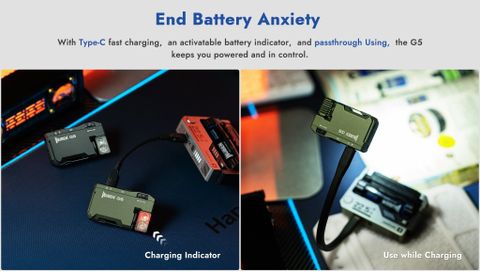 Wuben G5 đèn pin móc khóa xoay đầu đa năng