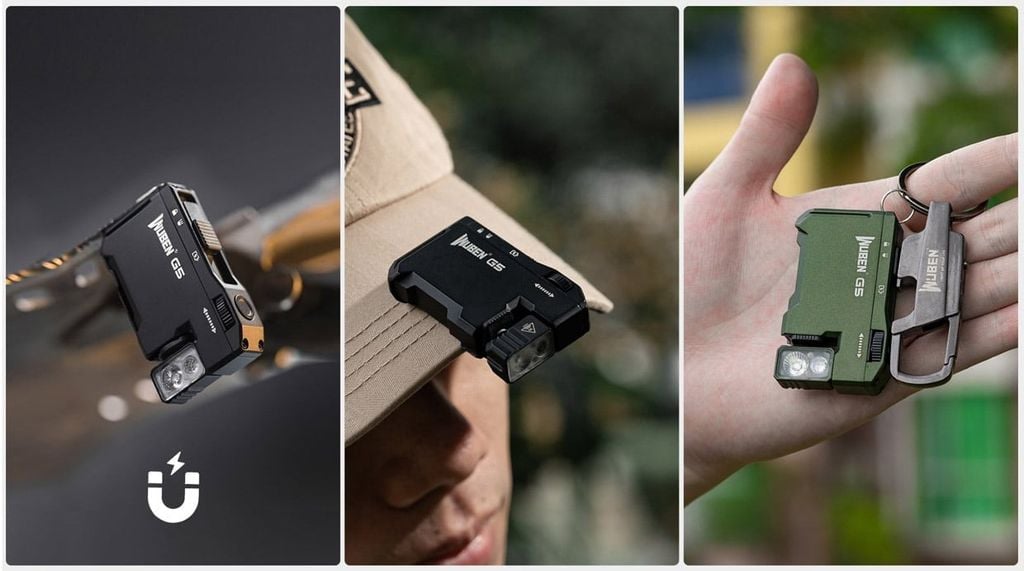 Wuben G5 đèn pin móc khóa xoay đầu đa năng