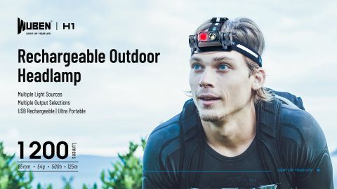 Wuben H1 đèn pin đội đầu đa năng pin sạc 18650 thay được