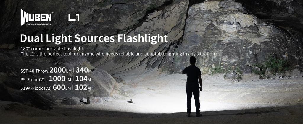 Wuben L1 đèn pin 2 kênh sáng đa năng