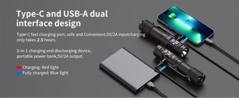 Wuben L1 đèn pin 2 kênh sáng đa năng