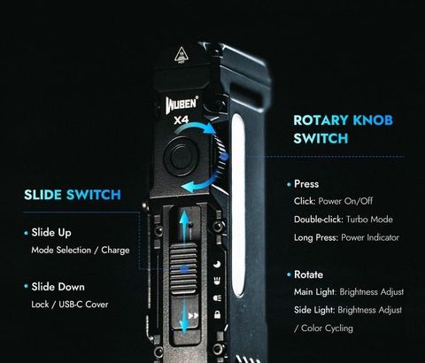 Wuben X4 đèn pin EDC đa năng