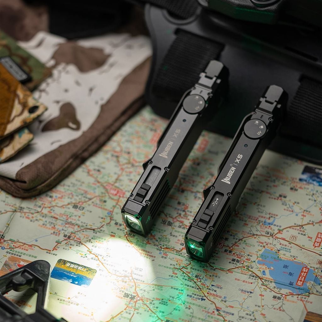 Wuben X5 đèn pin EDC 1300 Lumens + Laser + UV đa năng