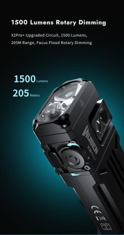 Wuben X2Pro+ Đèn pin EDC đa năng 1500Lumens 2 pin 14500 tháo rời