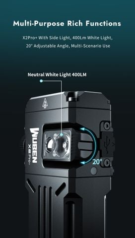 Wuben X2Pro+ Đèn pin EDC đa năng 1500Lumens 2 pin 14500 tháo rời