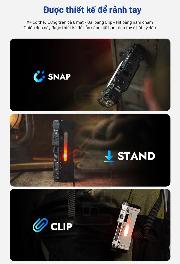 Wuben X4 đèn pin EDC đa năng