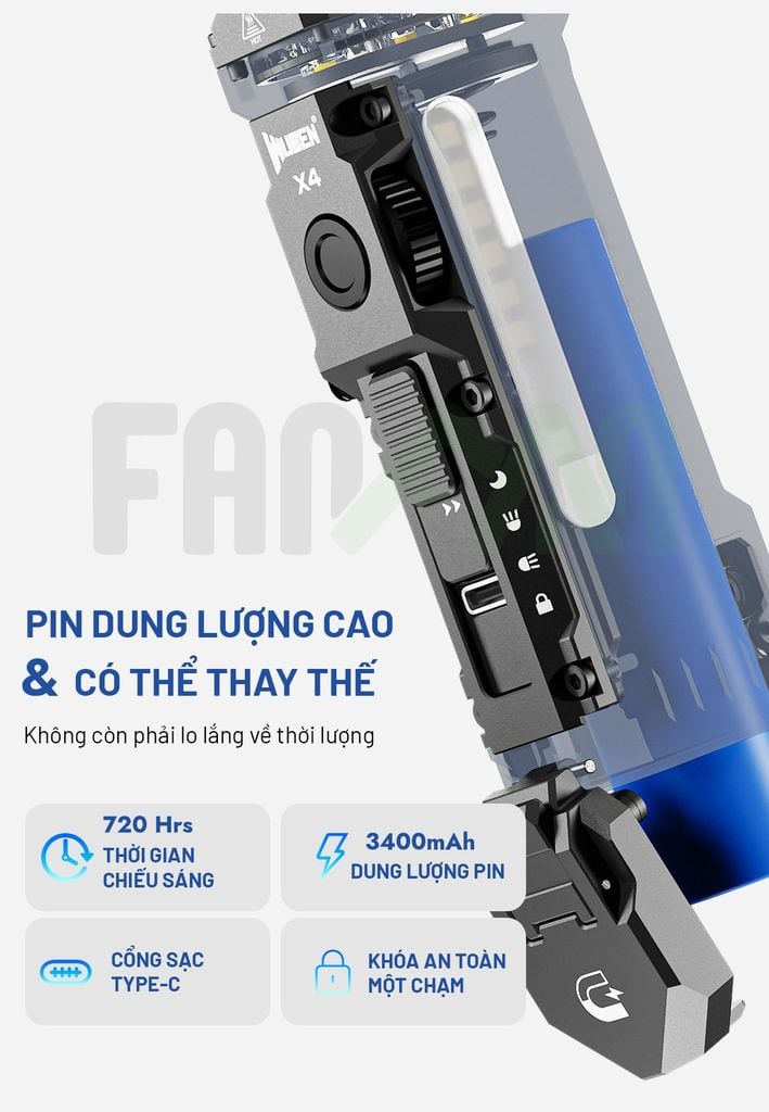 Wuben X4 đèn pin EDC đa năng