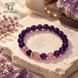 Vòng Tay Thạch Anh Tím Mix Thạch Anh Dâu Tây Hồng – ảnh 1