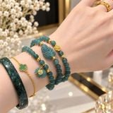 Chuỗi Vòng Cẩm Thạch Phỉ Thúy Lam Ngọc Mix Hồ Ly & Túi Tiền – ảnh 2