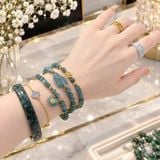 Chuỗi Vòng Cẩm Thạch Phỉ Thúy Lam Ngọc Mix Hồ Ly & Túi Tiền – ảnh 3