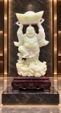 Tượng Thần Tài Di Lặc Ngọc Onyx Xanh Nguyên Khối – ảnh 1