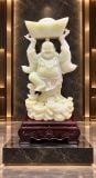 Tượng Thần Tài Di Lặc Ngọc Onyx Xanh Nguyên Khối – ảnh 2