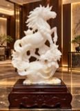 Tượng Thiên Mã Đại Thành Ngọc Onyx Trắng – ảnh 1
