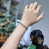 Vòng Tay Cẩm Thạch Phỉ Thúy Lam Ngọc Băng Mix Cỏ 4 Lá – ảnh 1