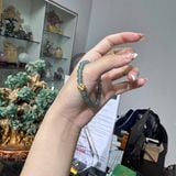Vòng Tay Cẩm Thạch Phỉ Thúy Lam Ngọc Băng Mix Cỏ 4 Lá – ảnh 4