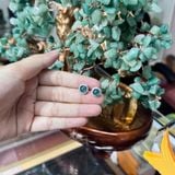 Bông Tai Cẩm Thạch Phỉ Thúy Lam Ngọc Bọc Bạc Thiết Kế Tối Giản – ảnh 1