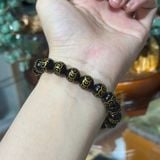Vòng Tay Đá Onyx Đen Chạm Kim Tiền – ảnh 1