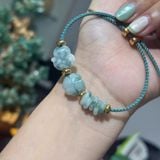 Vòng Tay Dây Cáp Mix Charm Hồ Ly Cỏ 4 Lá Ngũ Điếu Phỉ Thúy Hoa Bay – ảnh 1