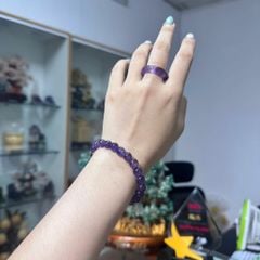 Vòng Tay Thạch Anh Tím Tự Nhiên 8.1mm