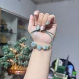 Vòng Tay Dây Cáp Mix Charm Hồ Ly Cỏ 4 Lá Ngũ Điếu Phỉ Thúy Hoa Bay – ảnh 2