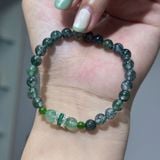 Vòng Tay Ngọc Thủy Tảo Mix Thạch Anh Dâu Tây Xanh Charm Bạc – ảnh 3