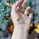 Móc Treo Điện Thoại Nụ Sen Mã Não Trắng Dây Ngũ Sắc – ảnh 1
