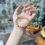 Vòng Tay Thạch Anh Tóc Vàng Mix Thạch Anh Tóc Nâu Charm Bạc – ảnh 3