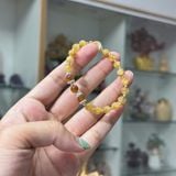 Vòng Tay Thạch Anh Tóc Vàng Mix Thạch Anh Tóc Nâu Charm Bạc – ảnh 2