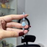 Lắc Tay Bạc S925 Đá Aquamarine Phối Mặt Hồ Ly – ảnh 3