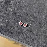 Bông Tai Bạc 925 Gắn Đá Garnet Đỏ Cắt Giác Trái Tim – ảnh 2